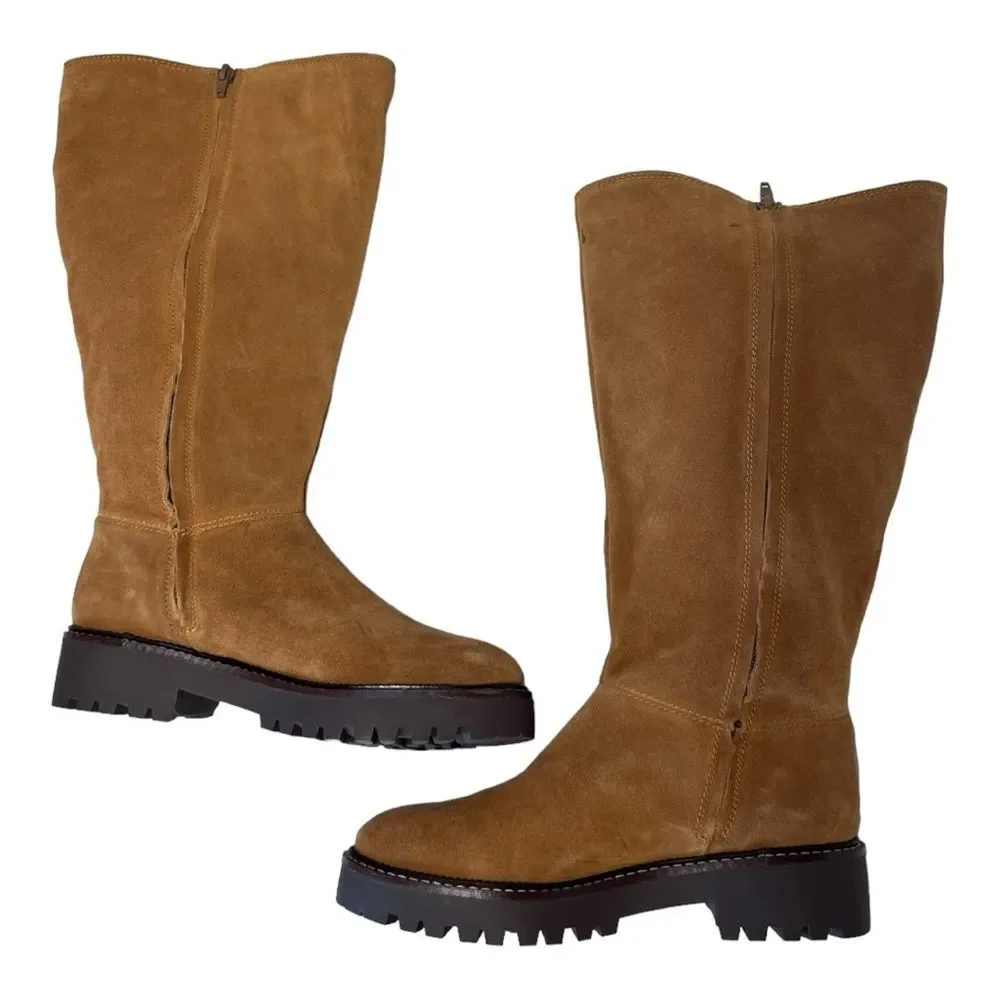 NWOB Caslon | Mimmo Water Resistant Brown Russet Tall Leather‎ Boots 7.5